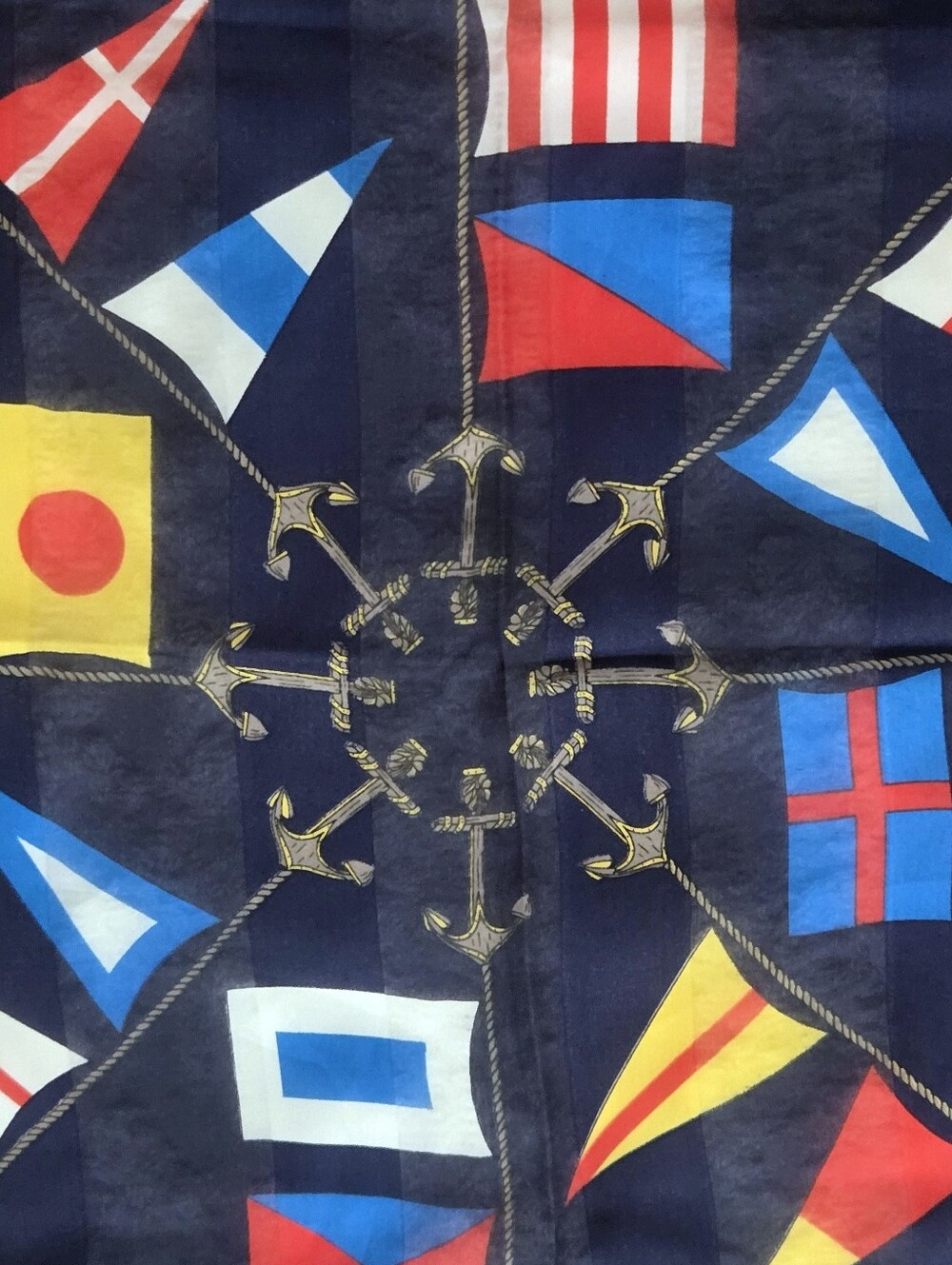 Vtg Silk Square Maritime/Nautical Theme Scarf, 30", Cruise, Travel, Vacation - Picture 9 of 12